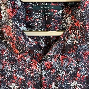 Perry Ellis Men's Red and Black Patterned Shirt